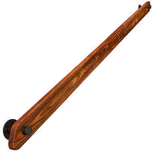 ADJIN 1.5ft-12ft Wood Handrails for Indoor Stairs Staircase Railing Grab Bar Complete Kit - Wall Mounted Barrier-Free Pine Handrails for Indoor Elderly Children, Comfy and Long Last Using(Size:12ft)