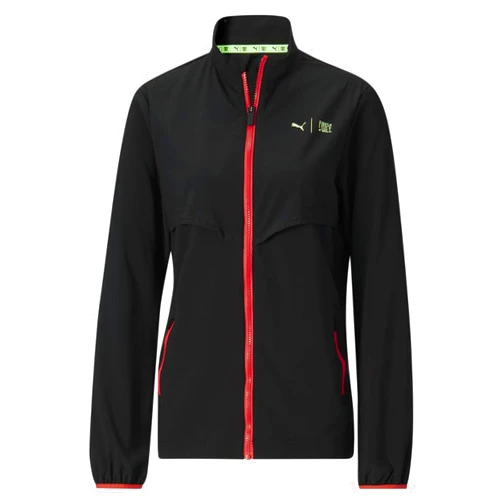 Puma Womens First Mile X Woven Jacket Running Athletic Outerwear Full Zip Moisture Wicking - Black