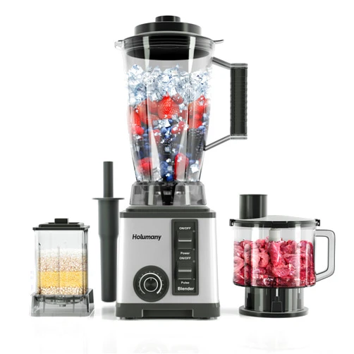 Holumany Professional Blender for Kitchen, 1200W Countertop Blender for Smoothies/Shakes/Ice Crush, Blender and Food Processor Combo with 100oz Pitcher, 3-Cup Vegetable Chopper and Grinding Cup