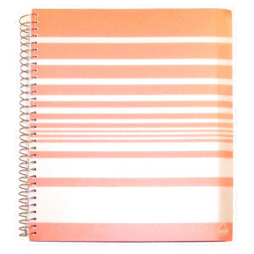 Studio C Carolina Pad the Pattern Play Collection College Ruled Poly Cover 5-Subject Spiral Notebook (Peach and White Lines, 150 Sheets, 300 Pages)
