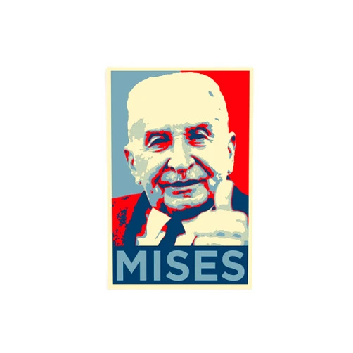 Ludwig Von Mises Art Print 'Hope' - Poster - Art Print Gift Anarcho-Capitalism Institute Libertarian Voluntaryism Capitalism // Size: 18 x 12 Inches