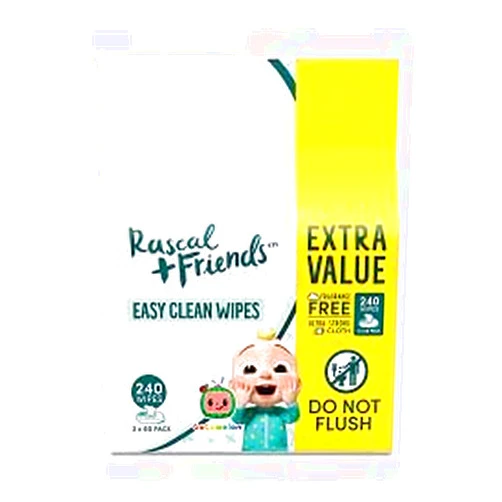 Generic Rascal + Friends CooComeloon Easy Clean Wipes 240 Count, White