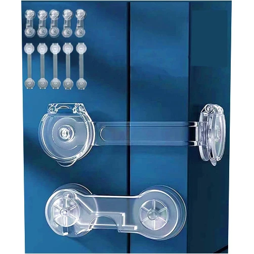 STYLOOC Baby Guard Child Lock Door Lock Drawer Lock Children's Door Lock Baby Guard Child Safety Lock Drawer Stopper Refrigerator Kitchen Door Stopper 360 Degree Rotation (5 Long / 5 Short)