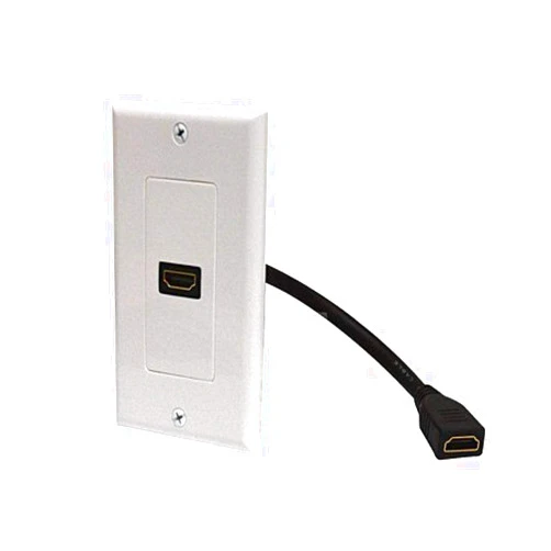 STEREN 526-101WH HDMI Wall Plate & Pigtail, White