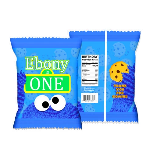 Handmade Custom Personalized BLUE COOKIE Treat Exchange Bags Kids Adult Party Personalized WITH YOUR NAME AND AGE! (20 Bag Covers)