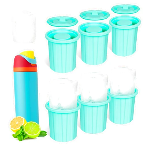 ASINWIN Ice Cube Tray 32-40Oz for Owala FreeSip Water Bottle, 3 Pcs Silicone Ice Cube Molds for Chilling Cocktails, Whiskey, Drinks, Coffee, Easy Fill and Release Ice Maker