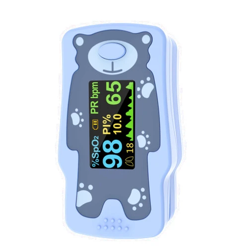 VOLUETH New Version Kids Pulse Oximeter Fingertrip, Blood Oxygen Saturation for Children, Portable Oxygen Meter with OLED Screen Included 2AAA Batteries