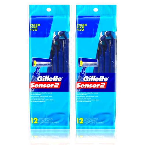 Gillette Sensor2 Disposable Razors 12 ea.(Pack of 2)