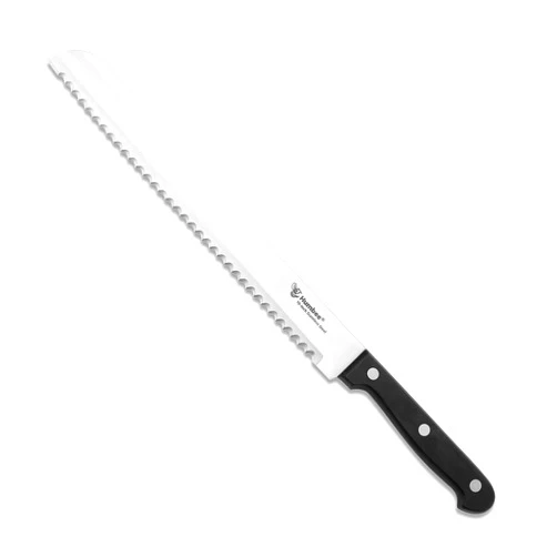 Humbee 10 Inch Bread Knife Serrated Knife Wave Edge, Black