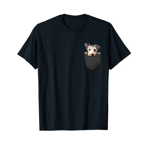 Funny Gift Puppy Pumi Dog In Pocket Funny Pet Funny Pumi Puppy Dog In Pocket Cute Pet Lover T-Shirt
