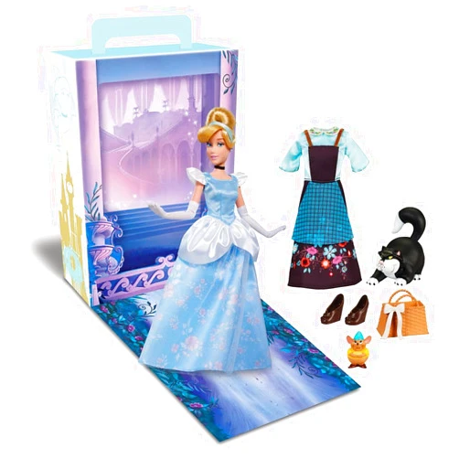 Disney Store Official Princess Story Doll (Cinderella) 11 Inches, Includes Coloring Book and Additional Dress, Princess Doll in Classic Outfit, Princess Toys for Girls