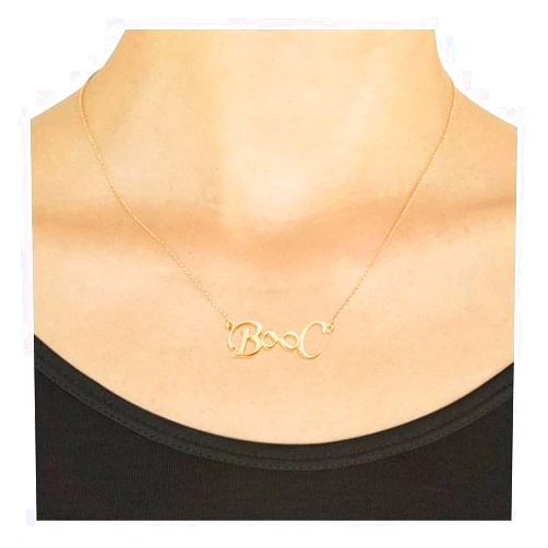 ASHYL Sterling Silver Initial necklace, Infinity initial necklace