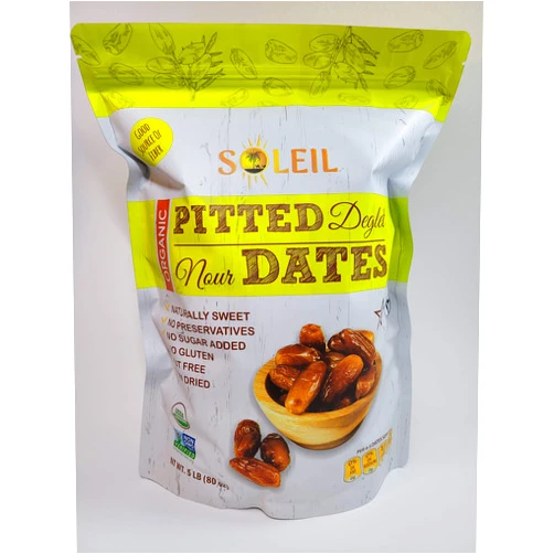 Sattie 5lb Organic Pitted Dates | 100% Algerian Deglet Noor| Certified ORGANIC, NON-GMO, VEGAN, KOSHER, naturally sweet and Gluten-free, NO sugar added, NO sulfurs or preservatives, Nut-Free.