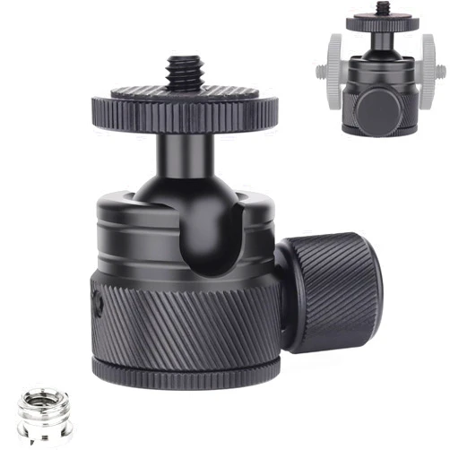 INNOREL Mini Ball Head-INNOREL C19 Mount Tripod Head-CNC Metal Low Profile Ballhead 360° Pan 90° Tilt Tripods Mount with 3/8