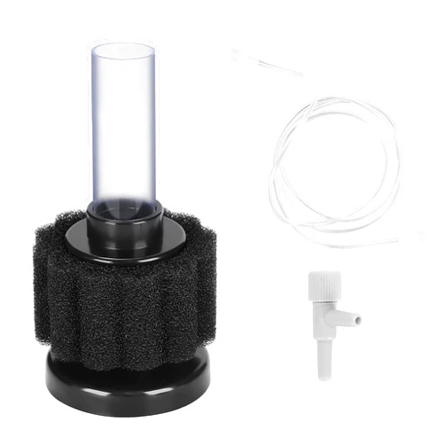 AQUANEAT Mini Aquarium Sponge Filter, Quiet Fish Tank Bio Foam Filter, with Airline Tubing, up to 2Gal