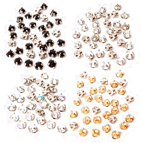 PotomacBeads Crystal Rose Montees, 144 Pieces, Neutral Tones Collection, SS16, Pack of 144