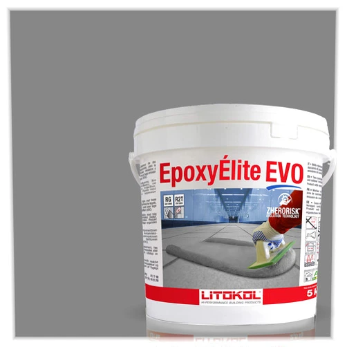 The Tile Doctor EpoxyElite EVO - Litokol Epoxy Grout for Tile Epoxy, Pools, Spas, Kitchens, Bathrooms - loor or Wall Tile, Interior or Exterior Use- Silver 3 5 kg - 11 lb Tile Grout