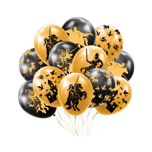 The DaPai 24 Pack Knight Themed Birthday Party Latex Balloons Castle Flying Dragon Birthday Party Balloon Decorations for Medieval Theme Fairy Tale Fantasy Birthday Baby Shower 1st Birthday Party Supplies