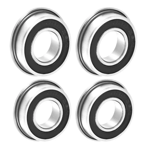 uxcell F688-2RS Flanged Ball Bearing 8x16x5mm Double Sealed Chrome Steel Flange Bearings, 4pcs