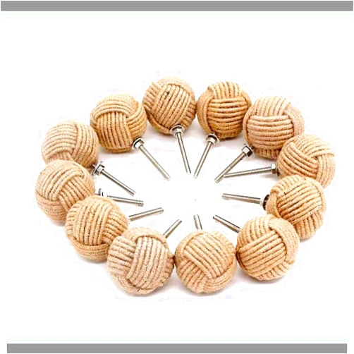 CHAKRIK Burlap Jute Home Decor Country Living Farmhouse Decor (Door Knob Set of 12)