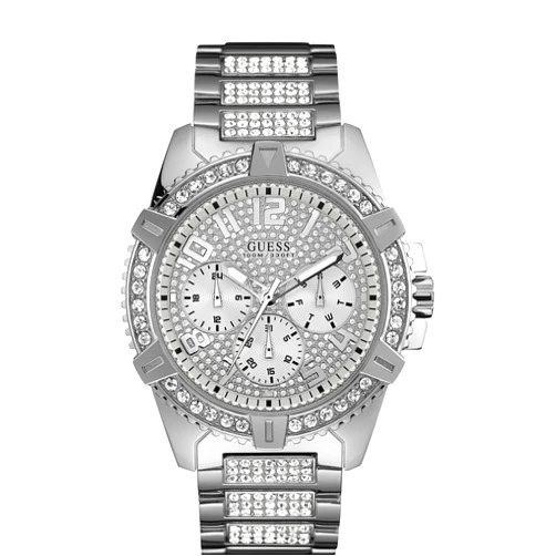 GUESS Stainless Steel Gold-Tone Crystal Embellished Bracelet Watch