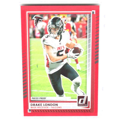 Panini 2025 Donruss Press Proof Red #225 Drake London Atlanta Falcons NFL Football Trading Card