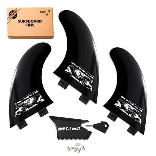 Own the Wave New Zealand Surfboard Fins Thruster Fins Set High Performance Fiberglass Reinforced 60% Recycled Nylon Plastic FCS G5 M5 for Surf Board, Shortboard, Longboard