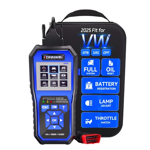 KONNWEI OBD2 Scanner Fit for VW Audi Skoda Seat, Full System OBD2 Scanner Diagnostic Tool w/Battery Registration, Code Reader with Oil/EPB Reset, BMS, Throttle Match for VAG, Full OBD2 Service