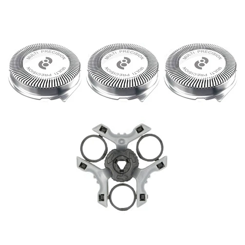 RF RollingFit HQ8 Replacement Heads Compatible With Philips Norelco Aquatec Shavers, Replacement blades For norelco HQ8, 3pcs Blades With 1pcs retaining ring