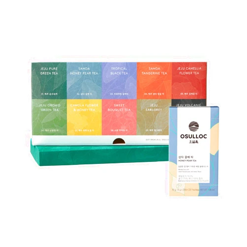 OSULLOC Premium Tea Collection (40 Count, 10 flavors x 4ea) & Honey Pear Tea (20 count)