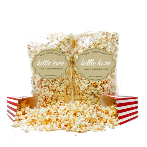 Pop'N Popcorn Pop’N Popcorn Kettle Korn - 16 oz Kettle Corn Pop Corn - Ready to Eat Snacks for Your Movie Night or Family Picnic - Freshly-Popped and in a Resealable Bag
