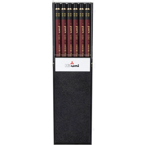 Uni Wooden Pencil, 6B, Box of 12 (HU6B)