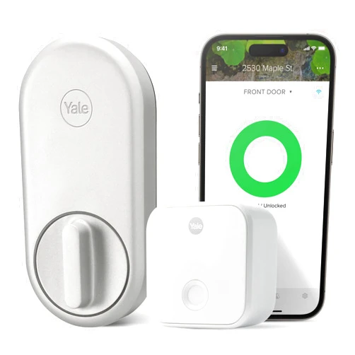 Yale Approach Smart Wi-Fi Deadbolt Retrofit Smart Lock, Unlimited Virtual Keys, App Remote Control, Keyless Entry - Silver