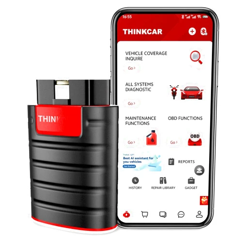 Thinkcar Thinkdiag OBD2 Scanner Bluetooth, Full System Bidirectional Diagnostic Scan Tool OE-Level Code Reader with ECU Coding,15+ Reset Service, FCA AutoAuth, All Software 1 Year Update Fits for iOS & Android