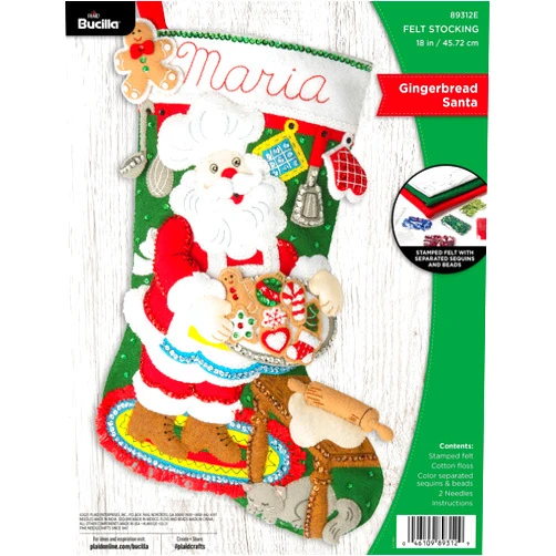 Bucilla, Gingerbread Santa Christmas 18
