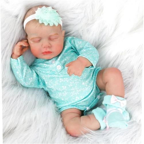 WOOROY Reborn Baby Dolls Girl - 20 Inch Realistic Newborn Full Body Vinyl Sleeping Baby Doll Real Life Anatomically Correct Doll Gift for Kids Age 3+