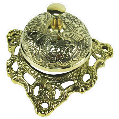TG Treasure Gurus Antique Style Ornate Solid Brass Hotel Counter Desk Call Service Bell