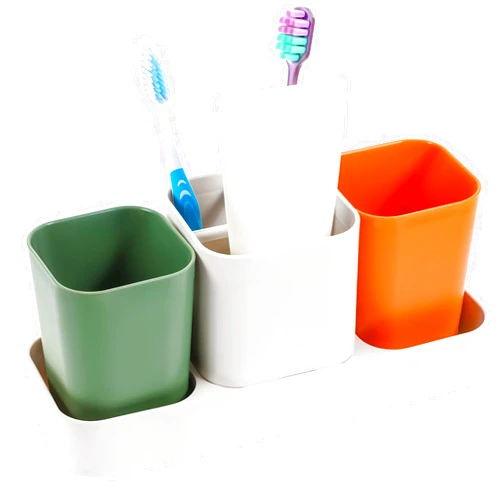 QuZCarious Toothbrush Holder for Bathroom, Bathroom Organizer Storage Set with 2 Cups, Electric Toothbrush Holder, Bathroom Accessories Storage for Toothpaste