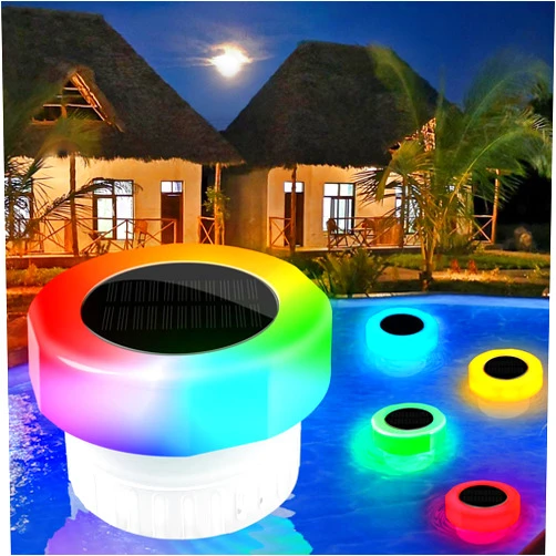 Lgtlqt Pool Chlorine Floater with Solar Light-Chemical Floating Chlorine Dispenser Fits 1