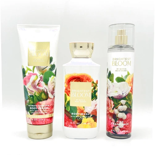 Generic Brightest Bloom Bath & Body 3-Piece Bundle | Body Wash, Ultimate Hydration Body Cream and Fine Fragrance Mist