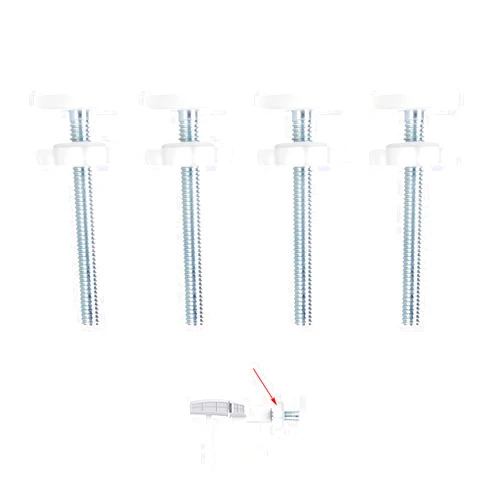 AMORBASE 4 Pack Baby Gate Threaded Spindle Rod 8MM(M8), Replacement Screw Bolts Hardware Parts Kit for Pet & Dog Pressure Mounted Safety Door & Stair Gates (a White)