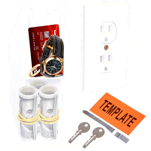 BarGifts Wall Outlet Hidden Safe, Polystyrene Wall Diversion Safe, Easy Installation Hidden Compartment, Outlet Box Keep Your Valuables Safe Like Money, Keys, and Jewelry, 1pc