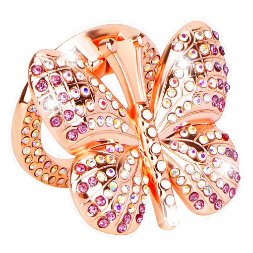 DUNGGLE Car Start Stop Button Cover Butterfly Rhinestones Cute Ignition Protective Cover Push Start Button Cover Anti-Scratch Car Engine Decoration Ring Car Interior Accessory for Girls