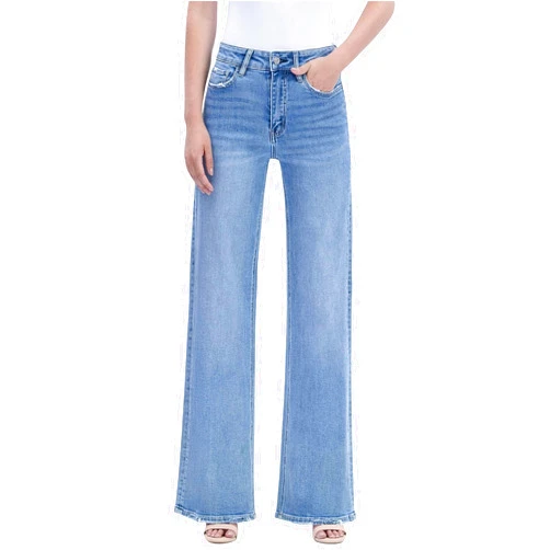 VERVET Women's Olivia High Rise Wide Leg Jeans
