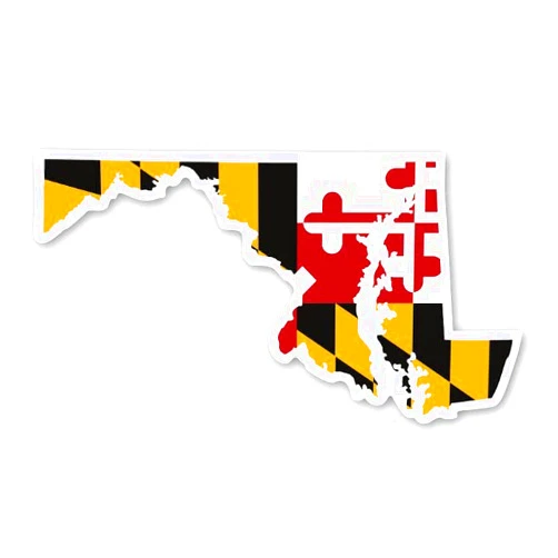 STICKY DUDE | Maryland USA State Solid Sticker Vinyl Waterproof 5