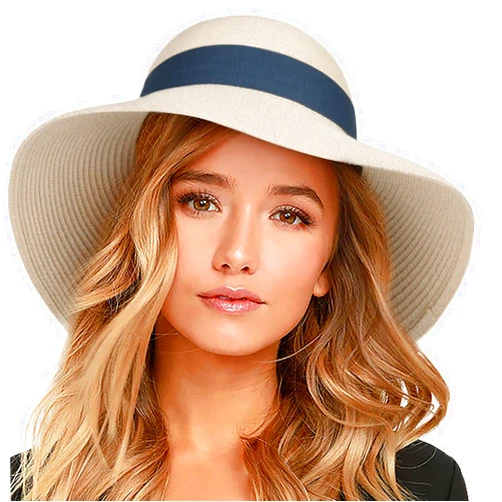FURTALK Womens Beach Sun Straw Hat UV UPF50 Travel Foldable Brim Summer UV Hat