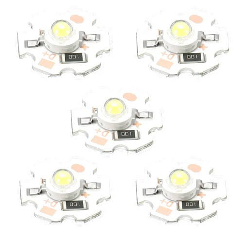 MECCANIXITY COB LED Light Chip Bead 1W 110lm 12000k 20mm 5VDC Energy Saving Bulb for Spotlight Floodlight Replacement White 5Pcs
