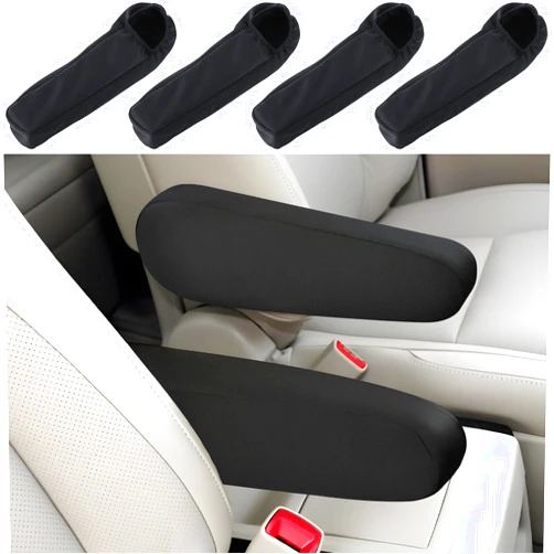 Feekoon 4 Pcs Car Front Seat Armrest Cover, Universal Size Seat Arm Rest Cover, Cloth Fabric Armrest Protectors, Car Interior Accessories for Car, SUV, Truck and Van