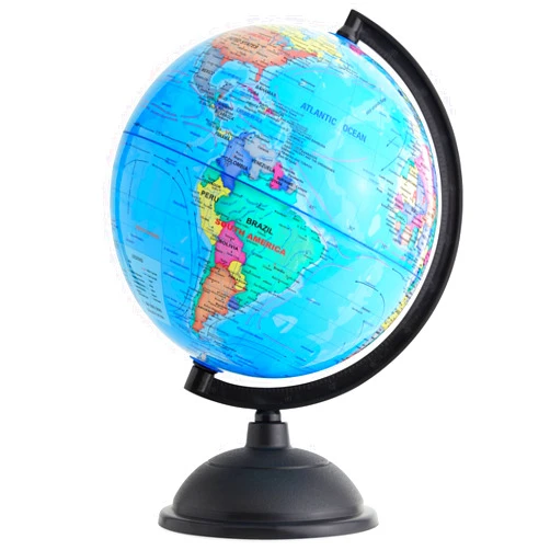 Juvale Rotating World Globe with Stand for Kids Learning, 8-inch Spinning Earth Globe for Classroom Geography Education