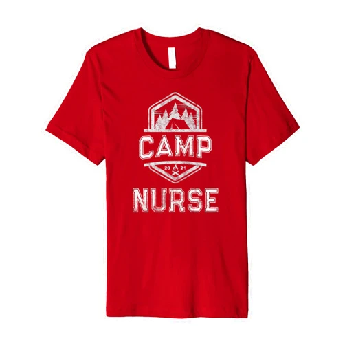 Campfire Medic Frontline Squad Vintage CAMP NURSE Summer Medical Staff Campground Crew Premium T-Shirt
